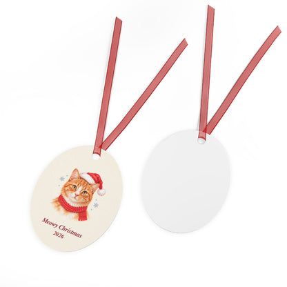 Orange Tabby Cat Christmas Ornament 2026 – Metal Keepsake