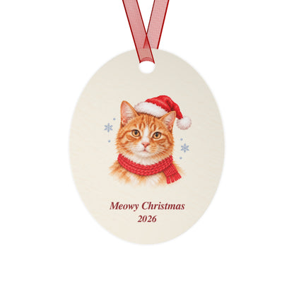 Orange Tabby Cat Christmas Ornament 2026 – Metal Keepsake