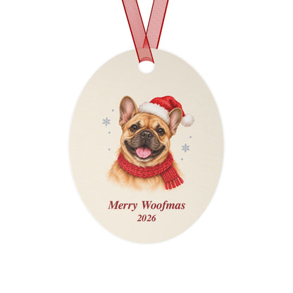 French Bulldog Christmas Ornament 2026 – Metal Keepsake