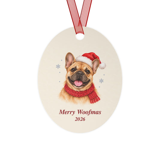 French Bulldog Christmas Ornament 2026 – Metal Keepsake