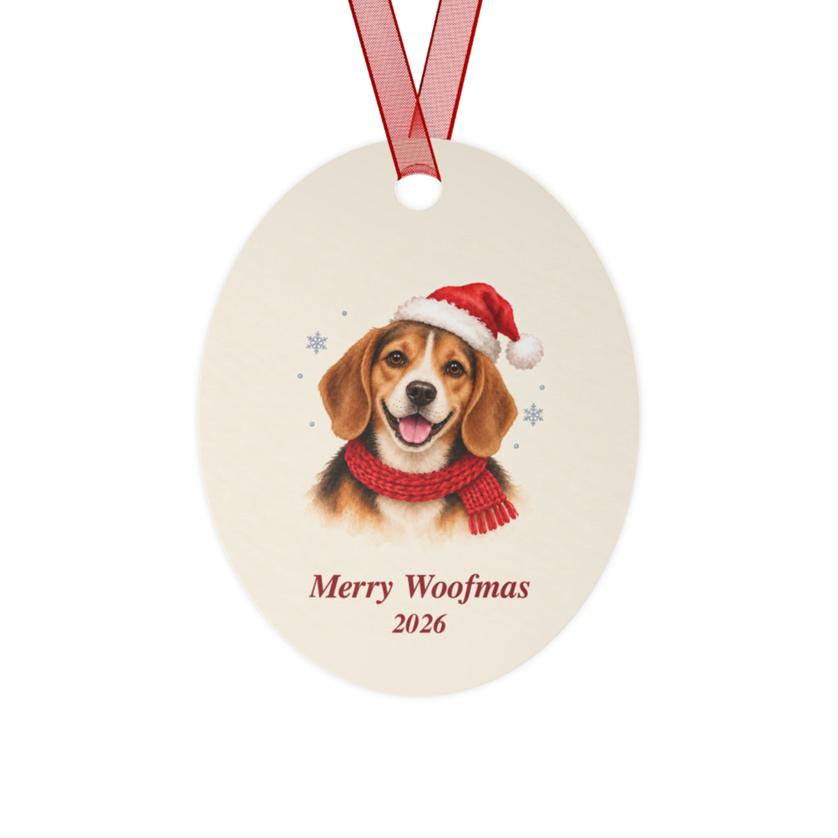 Beagle Christmas Ornament 2026 – Metal Keepsake
