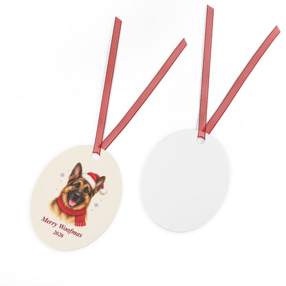 German Shepherd Christmas Ornament 2026 – Metal Keepsake