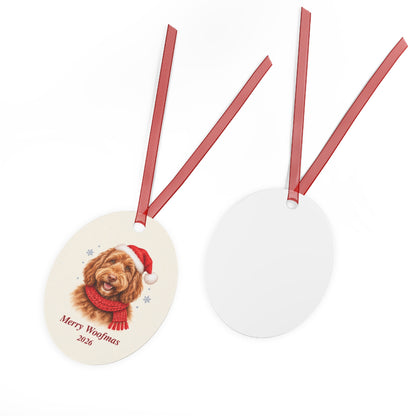 Labradoodle Christmas Ornament 2026 – Metal Keepsake