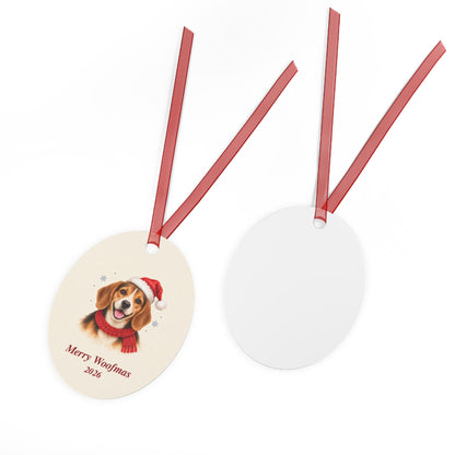 Beagle Christmas Ornament 2026 – Metal Keepsake