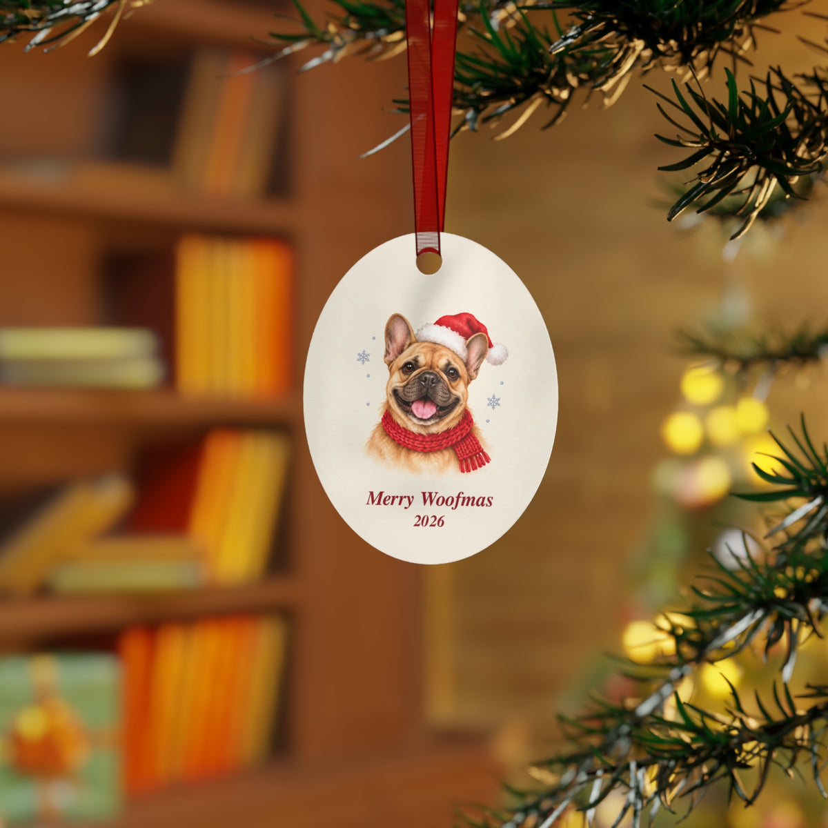 French Bulldog Christmas Ornament 2026 – Metal Keepsake