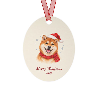 Shiba Inu Christmas Ornament 2026 – Metal Keepsake